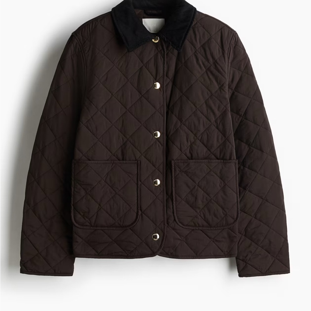 NWT Quilted Jacket With Corduroy Collar - Picture 8 of 8